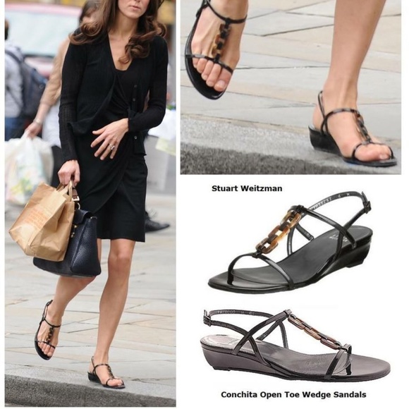 Stuart Weitzman Shoes - Stuart Weitzman Conchita black soft patent Womens Size 9 Sandals